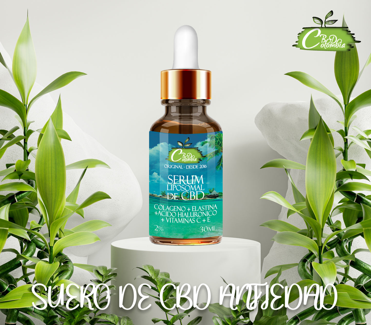 Sérum Facial Colágeno, Elastina y Ácido Hialurónico